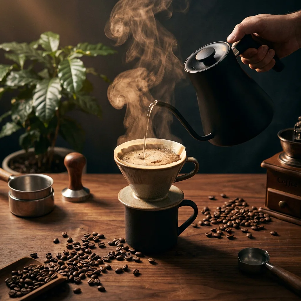 BREW JOURNAL 로스터리 카페 전체 장면 콘셉트 이미지